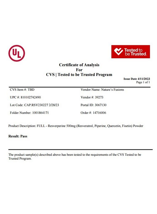 Nature's Fusions Nutri 1000mg Organic Piperine -15x More Bioavailable Pure Trans Resveratrol Supplement with Liposomal Quercetin and Fisetin - Antioxidant, Longevity, 2000mg - 60 Vegan Capsules - Image 5