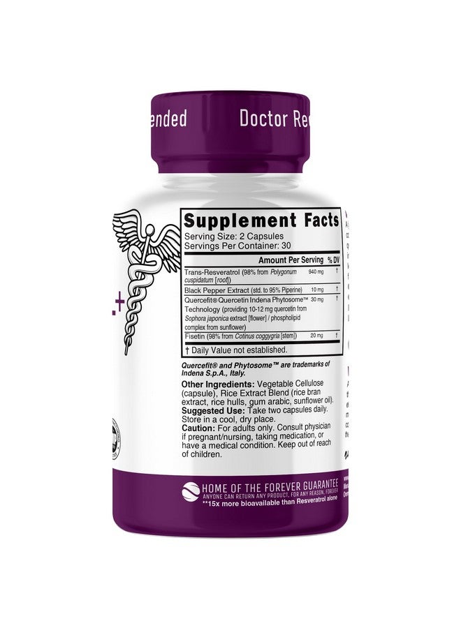 Nature's Fusions Nutri 1000mg Organic Piperine -15x More Bioavailable Pure Trans Resveratrol Supplement with Liposomal Quercetin and Fisetin - Antioxidant, Longevity, 2000mg - 60 Vegan Capsules - Image 2