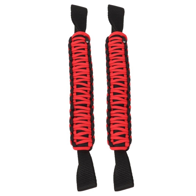Car Grab Handles: 29.5cm Length Oxford Cloth Nylon Black And Red - Universal Fit Nonslip Multipurpose Roll Bar Handle For SUV Truck ATV UTV RV Rear Passengers - Image 5