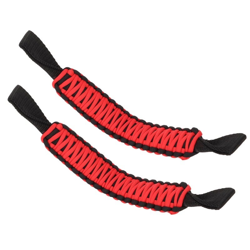 Car Grab Handles: 29.5cm Length Oxford Cloth Nylon Black And Red - Universal Fit Nonslip Multipurpose Roll Bar Handle For SUV Truck ATV UTV RV Rear Passengers - Image 3