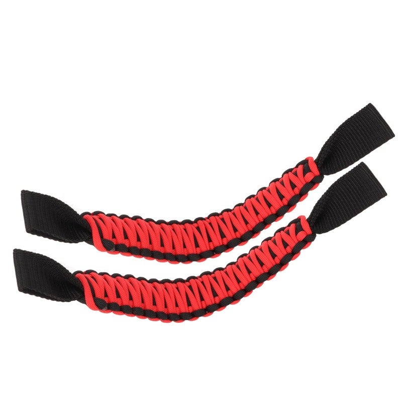 Car Grab Handles: 29.5cm Length Oxford Cloth Nylon Black And Red - Universal Fit Nonslip Multipurpose Roll Bar Handle For SUV Truck ATV UTV RV Rear Passengers - Image 2