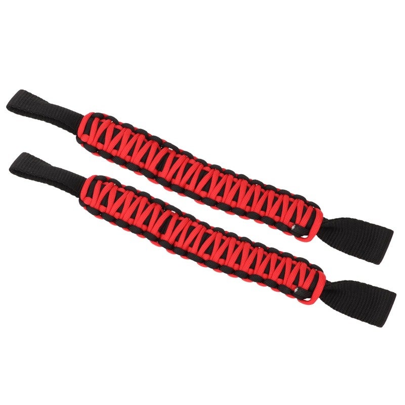 Car Grab Handles: 29.5cm Length Oxford Cloth Nylon Black And Red - Universal Fit Nonslip Multipurpose Roll Bar Handle For SUV Truck ATV UTV RV Rear Passengers - Image 1