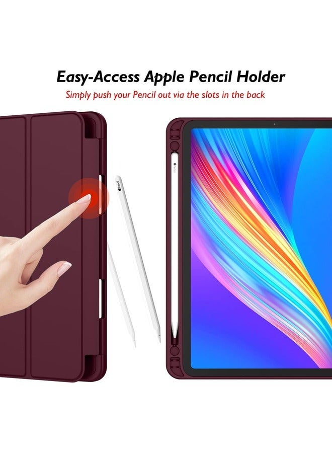 ELTRAZONE Wine Red iPad Pro 11-Inch Case (2022/2021) - Smart Trifold Stand with Pencil Holder, Supports Apple Pencil 2nd Gen Charging, Soft TPU Back, Auto Wake/Sleep - Image 4