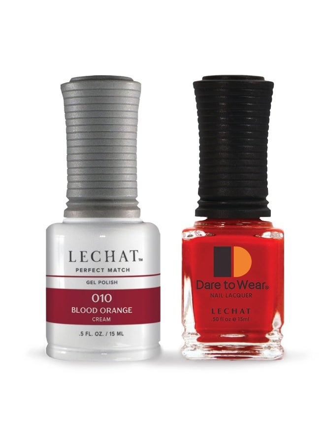 LeChat - Perfect Match Gel Polish - Blood Orange - Tomato Red Cream with Magenta Undertones - (0.5 Ounce) - Easy Application - Soak Off Formula - Image 1