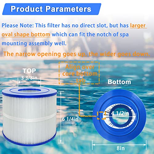 DEEKOOL 2 Pack PBF40M Spa Filter, PBF40 Hot Tub Filter Replacement, Compatible with Pleatco PBF40 and PBF40-M, Compatible with Bullfrog Wellspring 30 Coreless 10-00282 Filter - Image 2