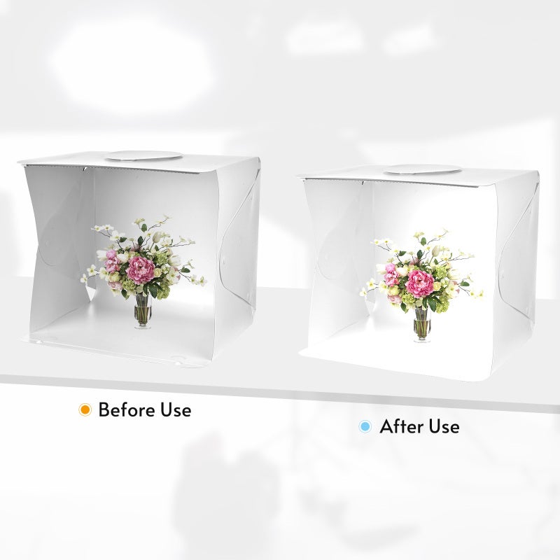 36x36 Photo Box With 26pcs 5500K LED Beads, Foldable Portable Design - 6 Color Backdrops, Adjustable Phone Clip Tripod, USB Powered Light Box Photography for Product Photography - Image 4