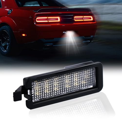 DERMOKA LED License Plate Light For 2015-2022 Dodge Charger Challenger Chrysler 300 Pacifica Jeep Compass Tag Lamp Assembly, 6000K White 1PCS - Image 1