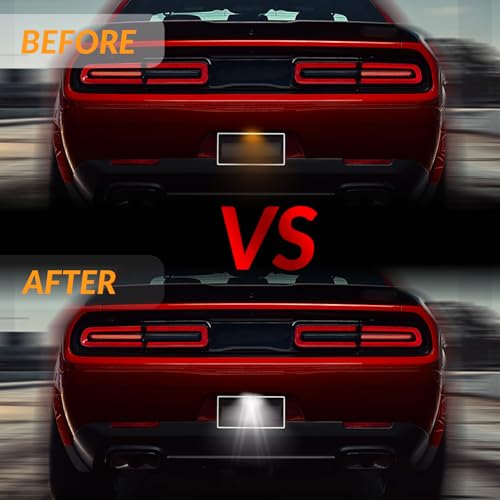 DERMOKA LED License Plate Light For 2015-2022 Dodge Charger Challenger Chrysler 300 Pacifica Jeep Compass Tag Lamp Assembly, 6000K White 1PCS - Image 4