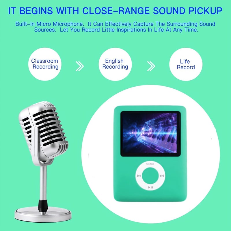 Green MP3 Player Supports Video Recording And Ebooks Memory Card Not Included - Image 3