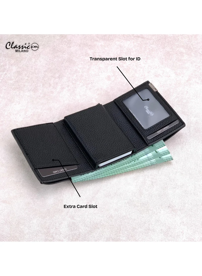 Classic Milano Black (K1802-GY22503#) Classic Milano RFID Blocking Faux Leather Wallet for Men and Women | Card Holder Wallet Pop-up, Credit Card Holder for Men | Wallet for Men & Women’s Card Wallet for Men | Best Price UAE