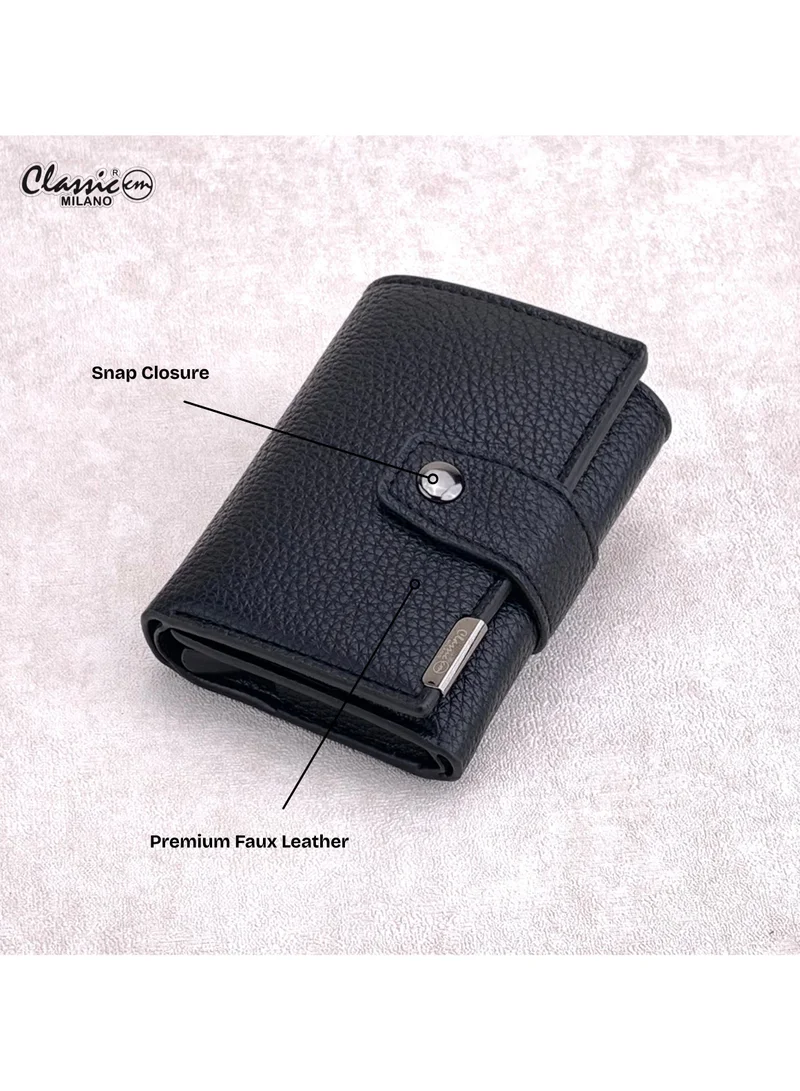 Classic Milano Black (K1802-GY22503#) Classic Milano RFID Blocking Faux Leather Wallet for Men and Women | Card Holder Wallet Pop-up, Credit Card Holder for Men | Wallet for Men & Women’s Card Wallet for Men | Best Price UAE