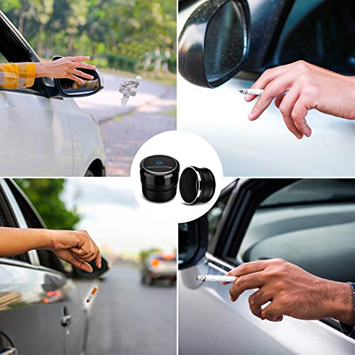 SOLARXIA Car Ashtray with Lid Easy Clean Up Detachable Auto Ashtray LED for Most Car/Air Vent Cup Holder Home Office - Image 5