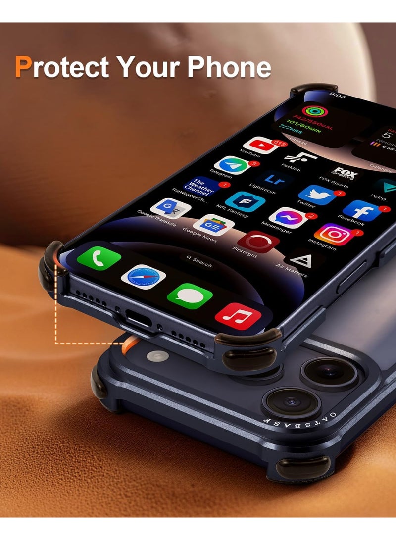 Oatsbasf for iPhone 17 Pro Max Case, No Back Design, Aluminum Metal Frame, 4 Corner Shockproof Protection, Dark Blue - Image 3
