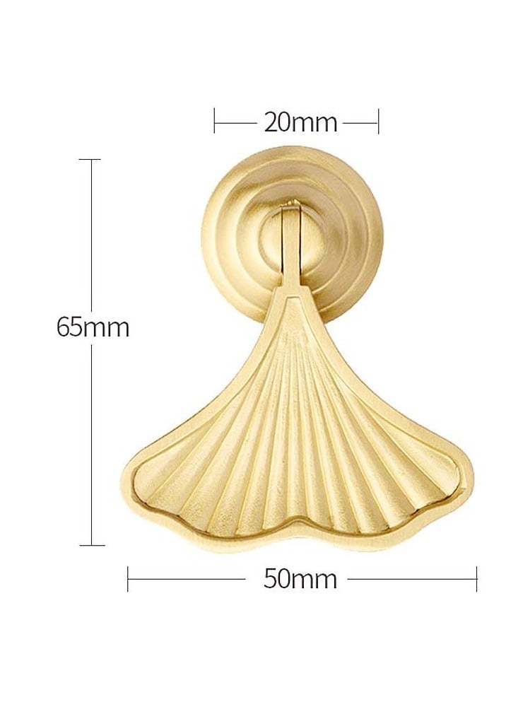2-Piece Cabinet Pulls, Exquisite Ginkgo Leaf Shape Knobs for Home and Office, Modern Single Hole Ginkgo Leaf Drop Knob for Wardrobe, Drawer and Doors - Gold - Image 4