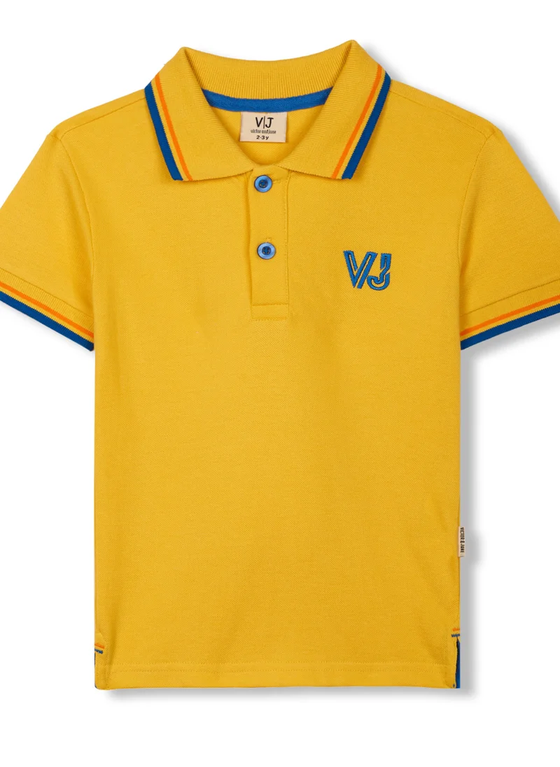 فكتور اند جين Boys Polo T-shirt with Embroidered Logo (6-12Y)