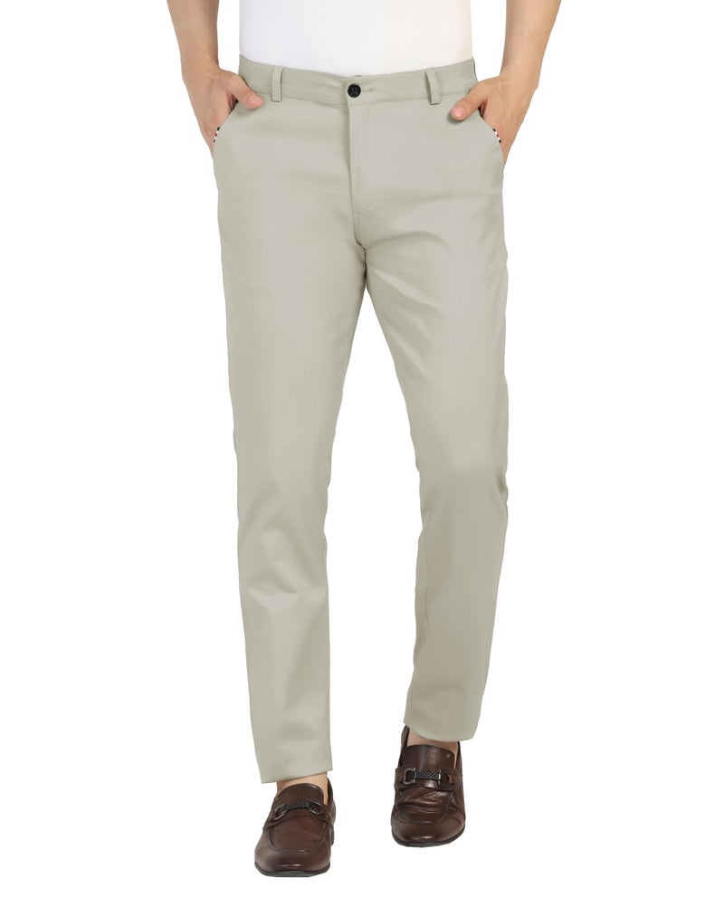 TOPLOT Men's Casual Trouser | Regular Fit Design with Comfortable Structure | Clean Look with Versatile Styling | Easy Movement Fit Ideal for Casual, Office & Daily Use (5205_30_Slvr) Silver - Image 1