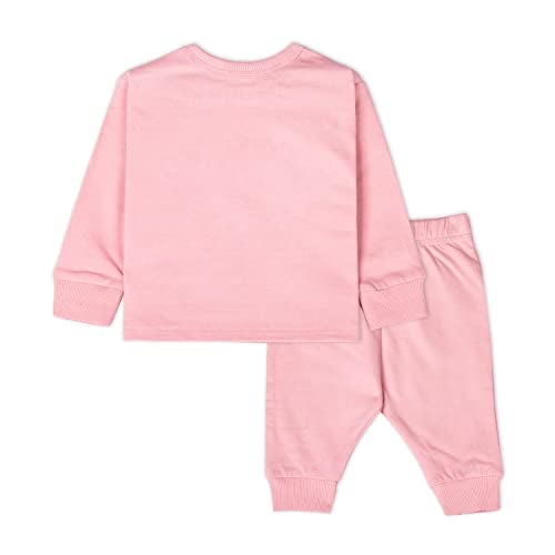 ARIEL Cotton Fleece Printed Clothing Sets For Boys & Girls - Unisex Winter Clothing Sets Full Sleeve T-Shirt & Pant, Pink, 18-24 Months - Image 2
