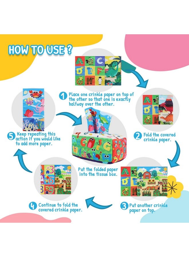 URMYWO Baby Tissue Box Toy - Montessori Baby Toys for 6-12 Months 1 Year Old Boy Girl - Soft Crinkle Sensory Toys for Infant Toddlers - Easter Basket Essentials Stuffers - Baby Boy Girl Gifts - Image 3