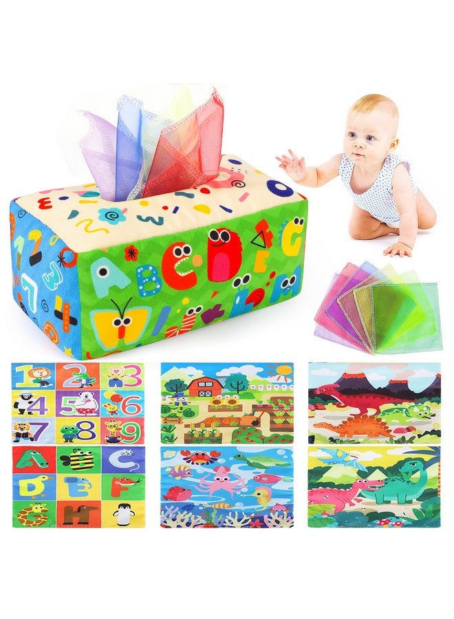 URMYWO Baby Tissue Box Toy - Montessori Baby Toys for 6-12 Months 1 Year Old Boy Girl - Soft Crinkle Sensory Toys for Infant Toddlers - Easter Basket Essentials Stuffers - Baby Boy Girl Gifts - Image 1