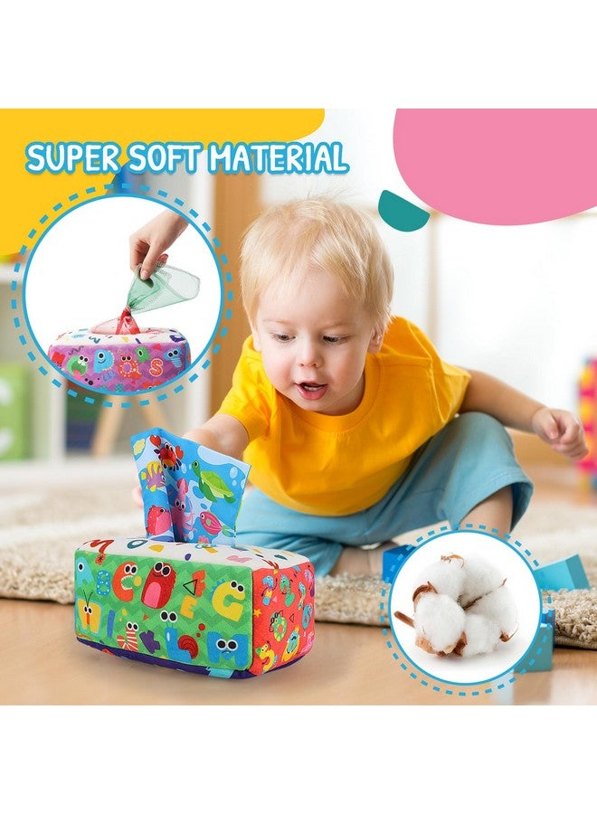 URMYWO Baby Tissue Box Toy - Montessori Baby Toys for 6-12 Months 1 Year Old Boy Girl - Soft Crinkle Sensory Toys for Infant Toddlers - Easter Basket Essentials Stuffers - Baby Boy Girl Gifts - Image 2