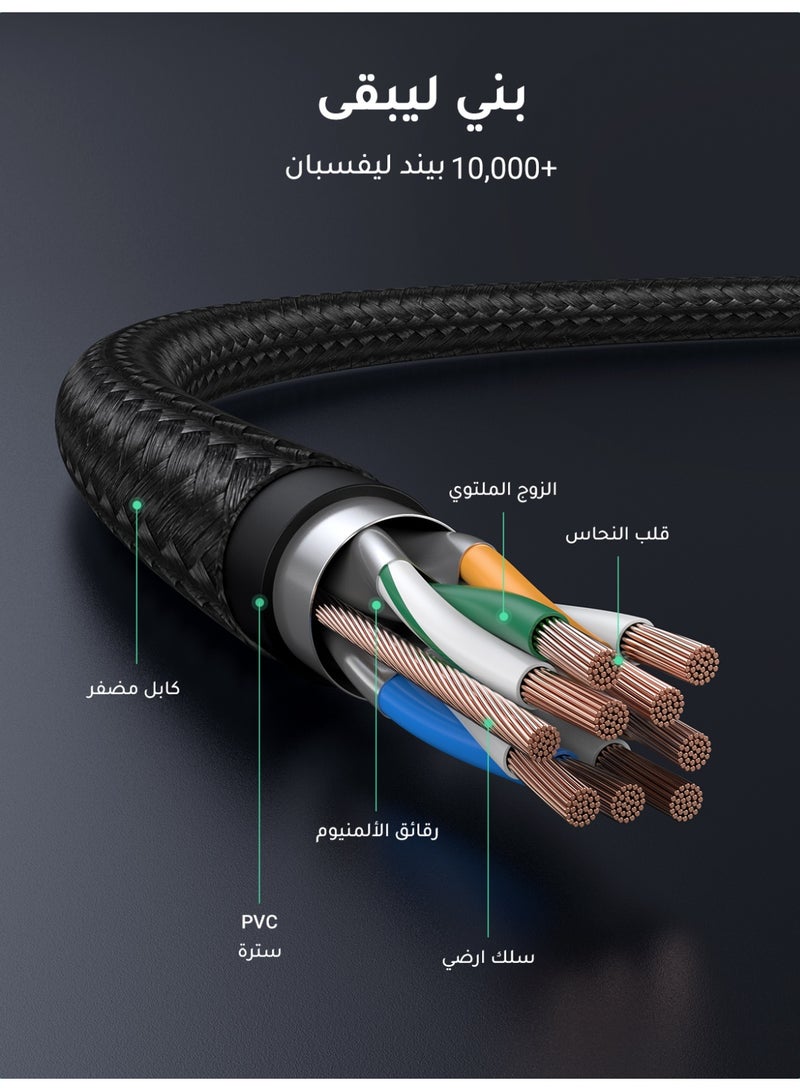 يو جرين كابل شحن سريع مضفر من النايلون وبمنفذ USB إلى منفذ مايكرو USB 2.0 وبطول 1 متر ويدعم نظام أندرويد ومتوافق مع أجهزة نوت ونيكسوس ونوكيا وبلايستيشن 4 أسود - Image 5