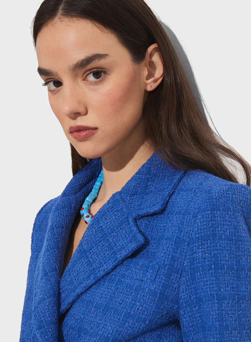 جون Button Detail Crop Jacket