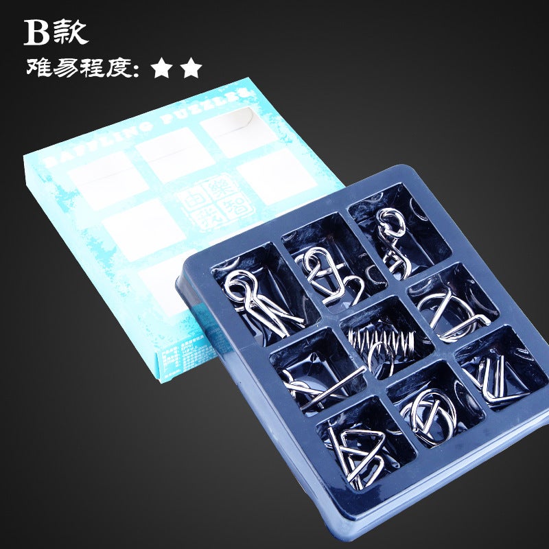 Children'S Day Gift Nine-Link Puzzle Set, Complete Set Of Unlocking And Stress-Relief Toys For Ages 6-12, Educational Toys For Children - Image 1