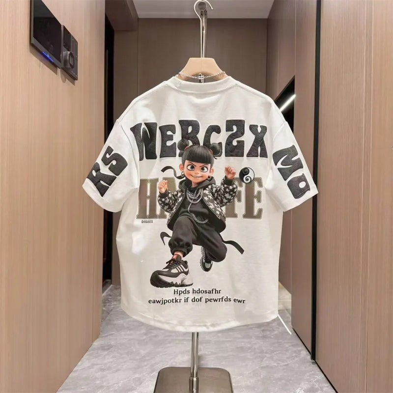 Nezha 2 Boys Summer Short-Sleeved T-Shirt Children'S T-Shirt Top Boys Summer Cartoon All-Match Half-Sleeved - Image 1