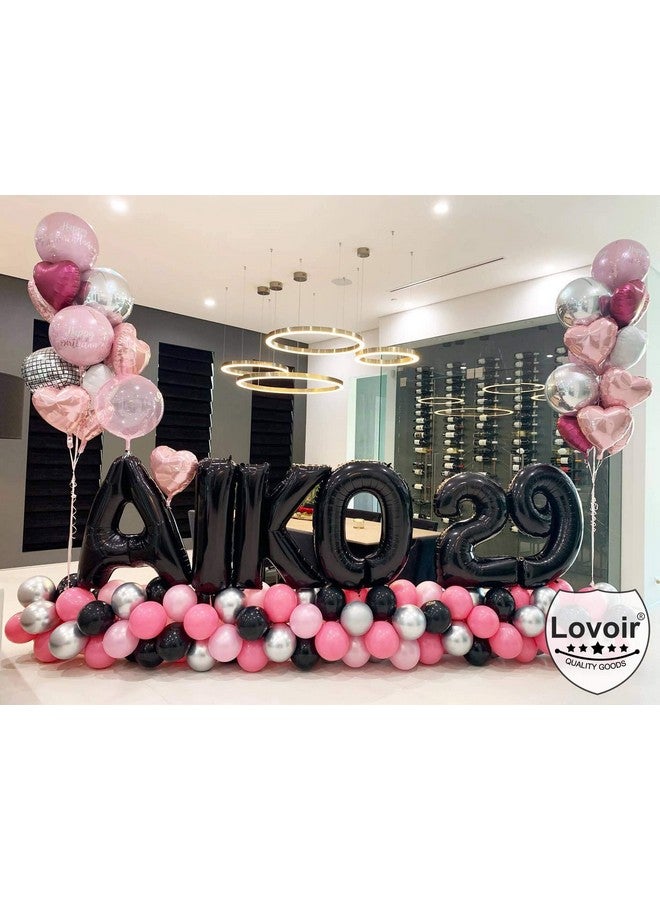 Lovoir بالونات حرف O سوداء كبيرة بحجم 40 بوصة - بالونات هليوم من مايلار فويل للاحتفالات بعيد الميلاد - Image 5