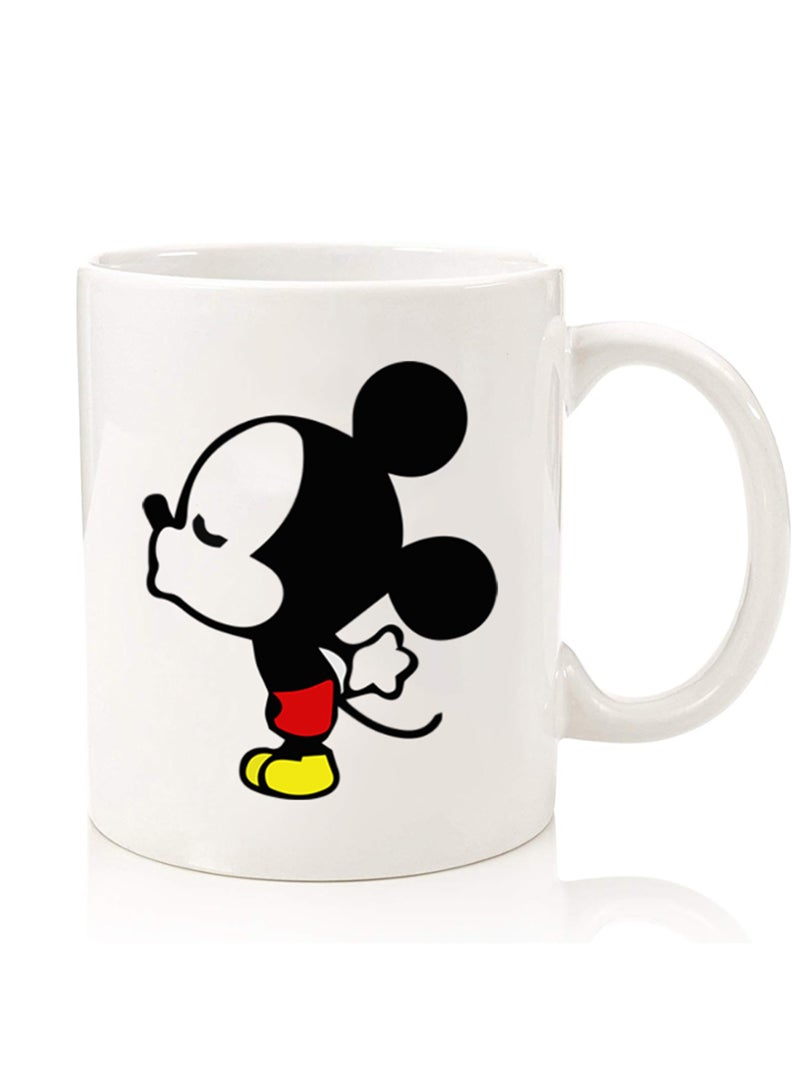 Theodor Premium Quality Two Sided Printed Coffee Mug Tea Cup For Home Office, Kids Men Women Mickey Kissing - Image 1