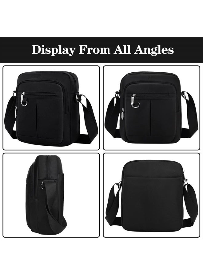 Ogetok Small Crossbody Bag for Mens Women, Small Men's Messenger Bag Sling Purse Side Bag, Travel Passport Phone Shoulder Handbag (Black) - Image 2