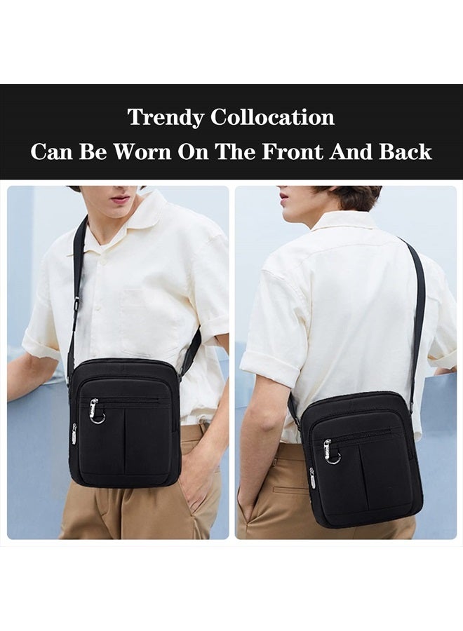 Ogetok Small Crossbody Bag for Mens Women, Small Men's Messenger Bag Sling Purse Side Bag, Travel Passport Phone Shoulder Handbag (Black) - Image 3