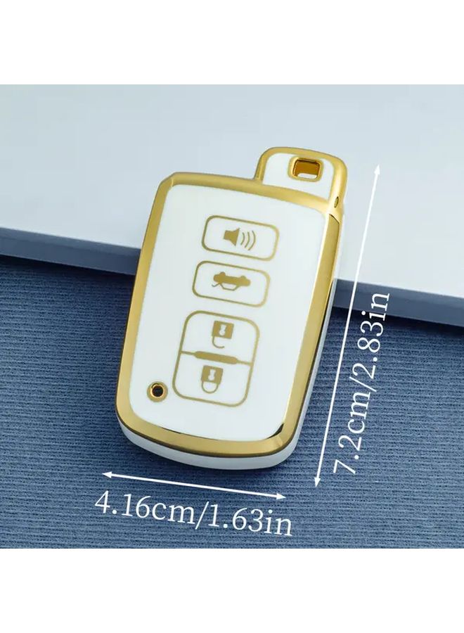 White TPU Key Case Cover For Toyota Avalon Camry Corolla Highlander RAV4 2012 2019 - Image 3