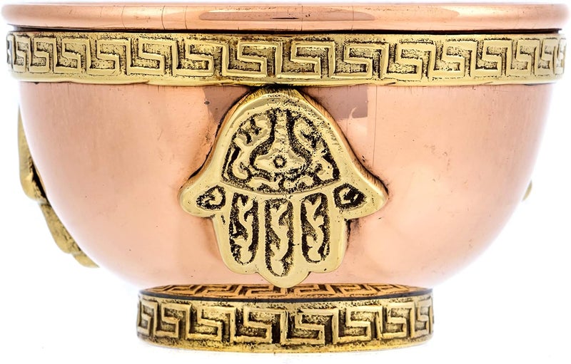 Alternative Imagination Hamsa Hand Copper Bowl - Offering Bowl For Altar or Ritual Use, Incense Holder and Smudge Kit, Home Decor - Image 5