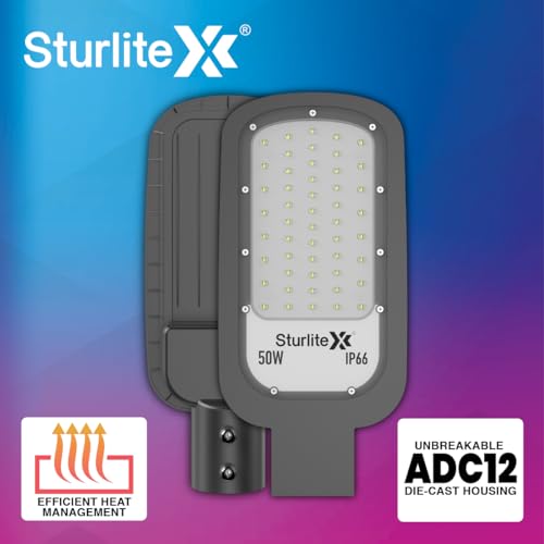 Sturlite Dysen 50W LED Street Light| Cool White 6500K Color Temperature LED Street Lamp| IP66 Waterproof Surge Protection Focus Light for Garage, Parking, Garden, Playground & Sidewalks - (Pack of 2) - Image 4
