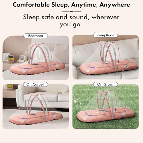 StarAndDaisy 3 in 1 Baby Mosquito Net for Sleeping - Newborn Mosquito Net with Soft and Comfortable Bed for 0-12 Months - Washable Cotton Design - Shark Print - Image 4