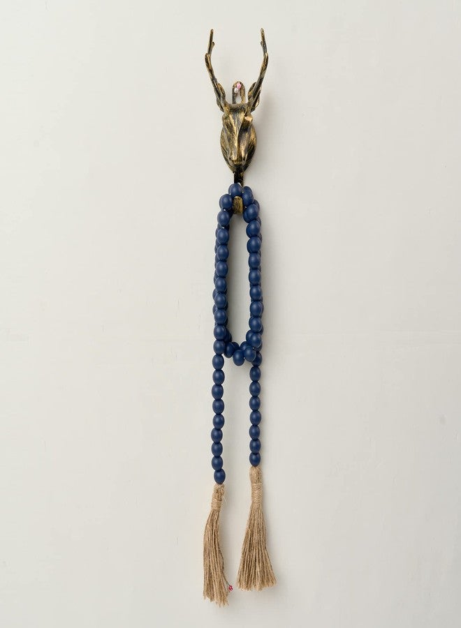OMISHE 59in Wood Bead Garland with Tassels, Decorative Beads, Farmhouse Wooden Beads Garland for Wall Hanging Home Festival Decor, Navy Blue - Image 5