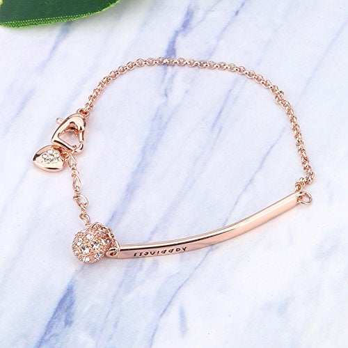 ASHMITA Charm Chain Bracelets for Women Rose Gold CZ Heart Bangle Jewelry Gift … - Image 2