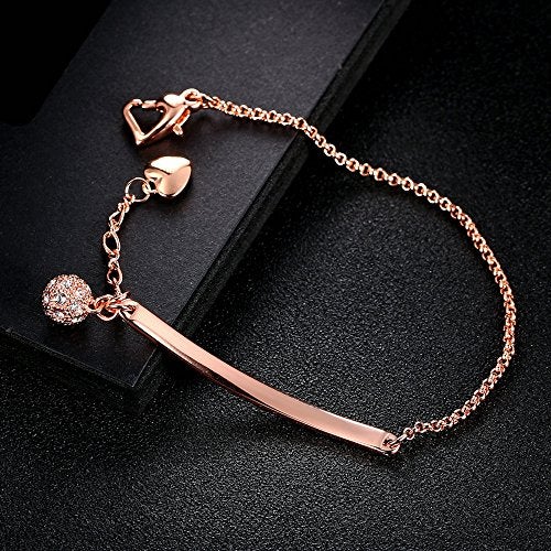 ASHMITA Charm Chain Bracelets for Women Rose Gold CZ Heart Bangle Jewelry Gift … - Image 5