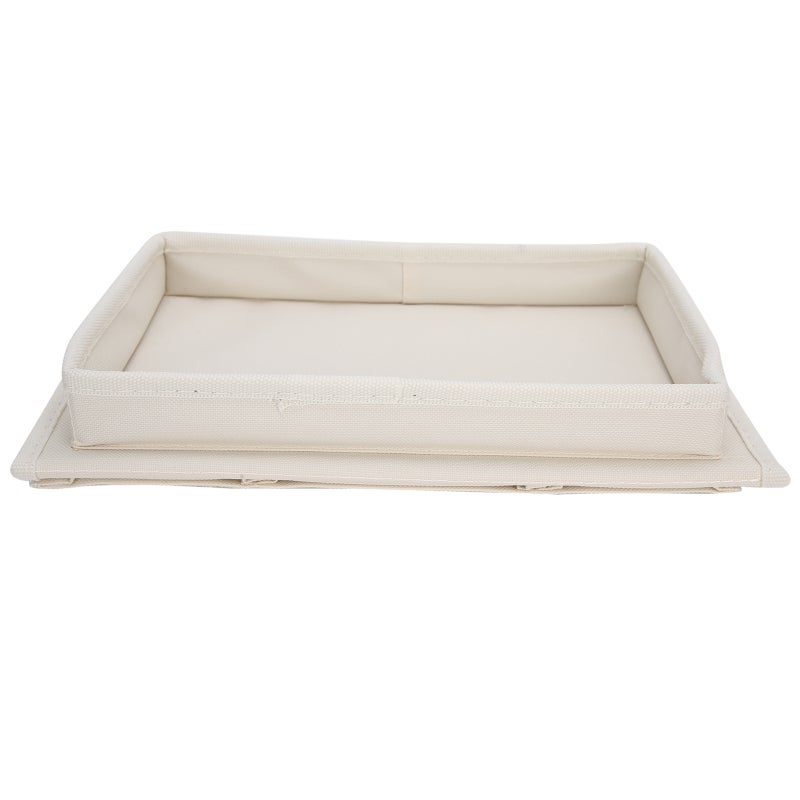 Sofa Armrest Organizer: Beige Oxford Cloth, 3 Divided Pockets, Sturdy Cup Holder Tray - Waterproof Wear Resistant Sofa Storage Bag for Home Office Dorm Bedroom Couch Recliner Chair - Image 4