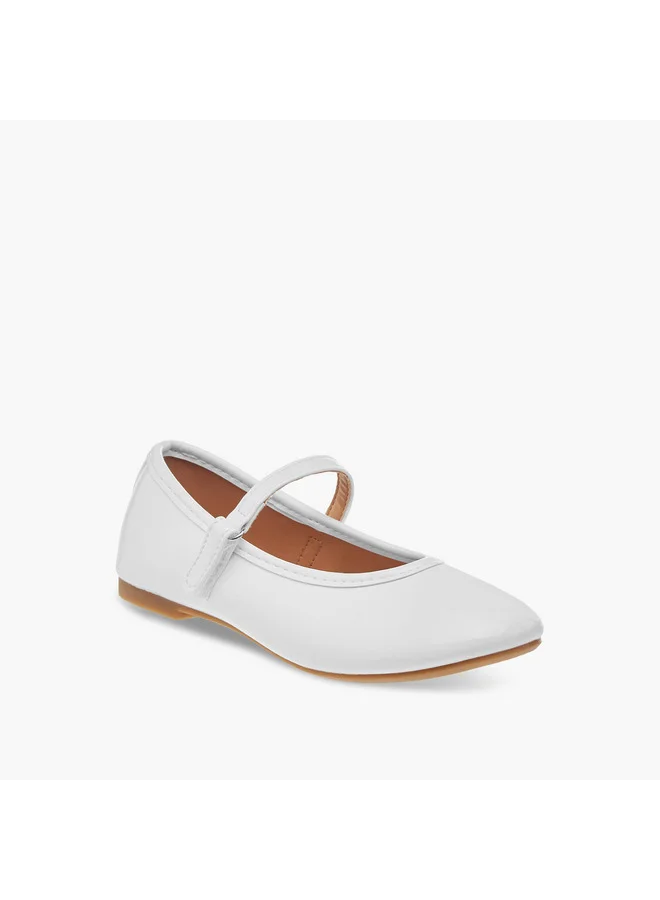 Flora Bella By Shoexpress Girls Solid Ballerina Shoes with Hook and Loop Closure