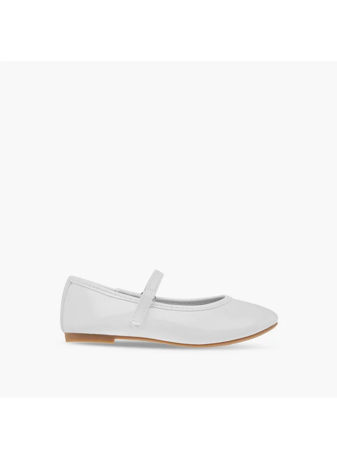 Flora Bella By Shoexpress Girls Solid Ballerina Shoes with Hook and Loop Closure