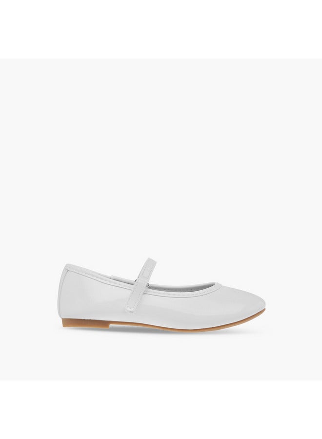 Flora Bella By Shoexpress Girls Solid Ballerina Shoes with Hook and Loop Closure  - Image 3