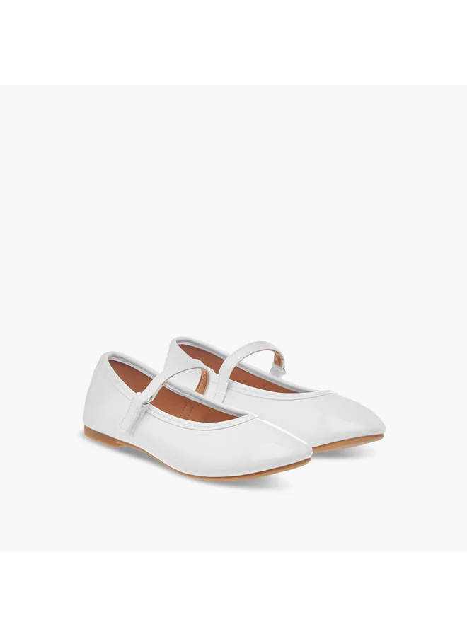 Flora Bella By Shoexpress Girls Solid Ballerina Shoes with Hook and Loop Closure