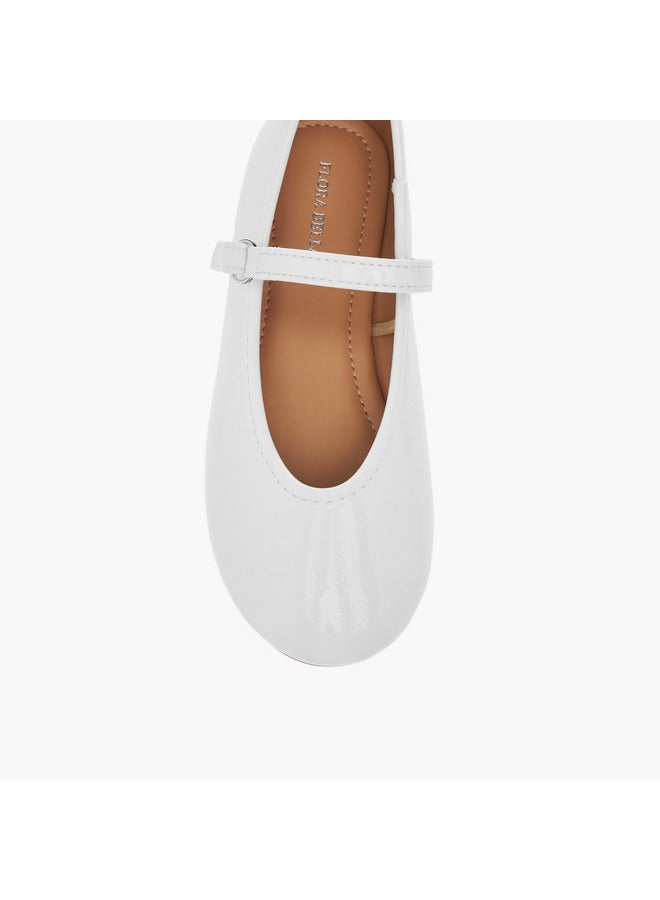 Flora Bella By Shoexpress Girls Solid Ballerina Shoes with Hook and Loop Closure  - Image 4
