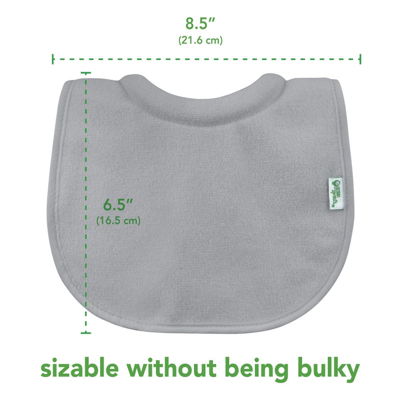 green sprouts Stay-dry Milk Catcher Bibs (3 Pack) | Collar absorbs milk to prevent rashes | Waterproof inner layer, Absorbent terry cotton, Machine washable - Image 3
