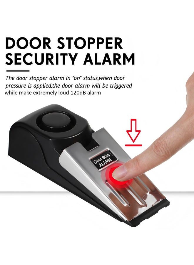 Youyole 8 Pieces Door Stop Alarm Door Stopper with 120DB Security Alarm Door Stopper Wedge Door Stops Alarm for Travel Apartment Home House Door Stoppers Safety Tools - Image 4