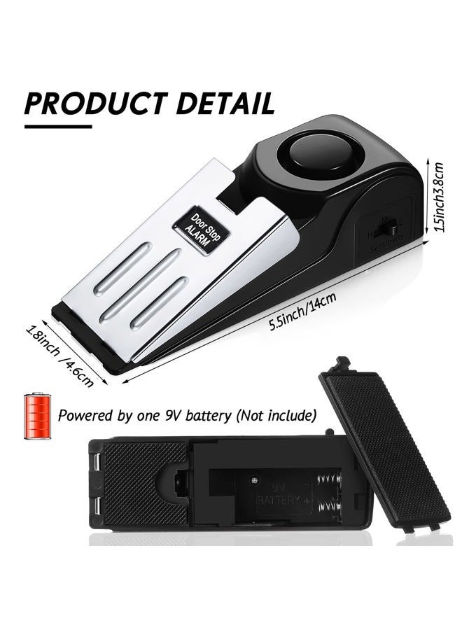 Youyole 8 Pieces Door Stop Alarm Door Stopper with 120DB Security Alarm Door Stopper Wedge Door Stops Alarm for Travel Apartment Home House Door Stoppers Safety Tools - Image 2