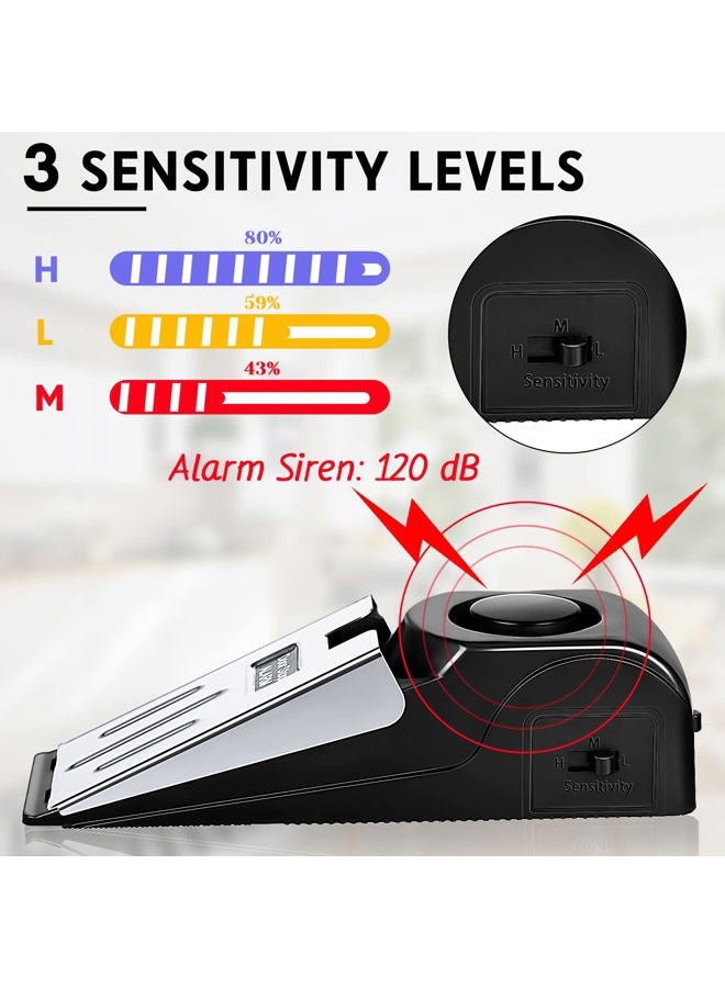 Youyole 8 Pieces Door Stop Alarm Door Stopper with 120DB Security Alarm Door Stopper Wedge Door Stops Alarm for Travel Apartment Home House Door Stoppers Safety Tools - Image 3