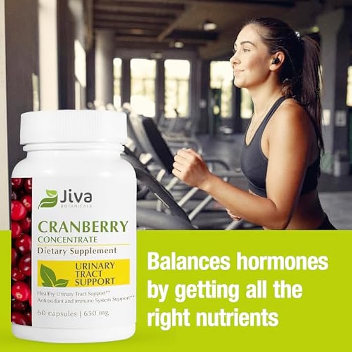 Jiva Botanicals Concentrated Cranberry Supplement - 650 mg Cranberry Powder Extract Pills for Women - High Potency for Normal Urinary Tract Health - 60 Capsules (Pack of 1) - Image 4